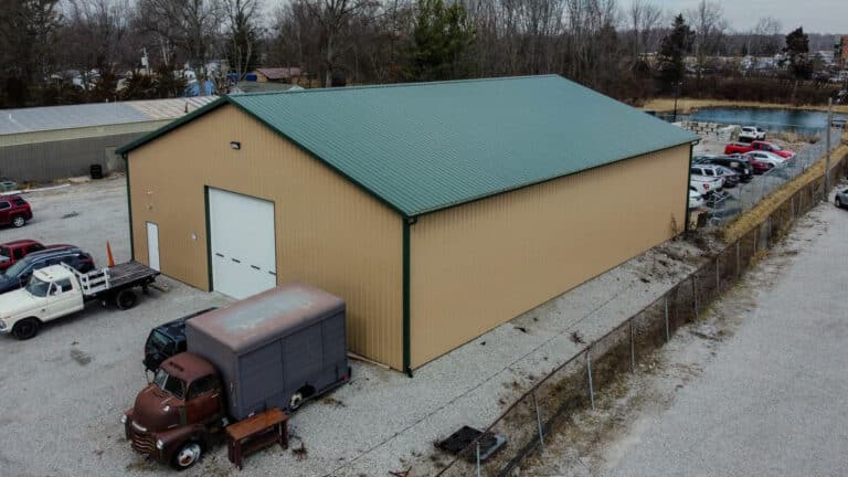 yellow and green 28x28 Pole Barn Garage Kit