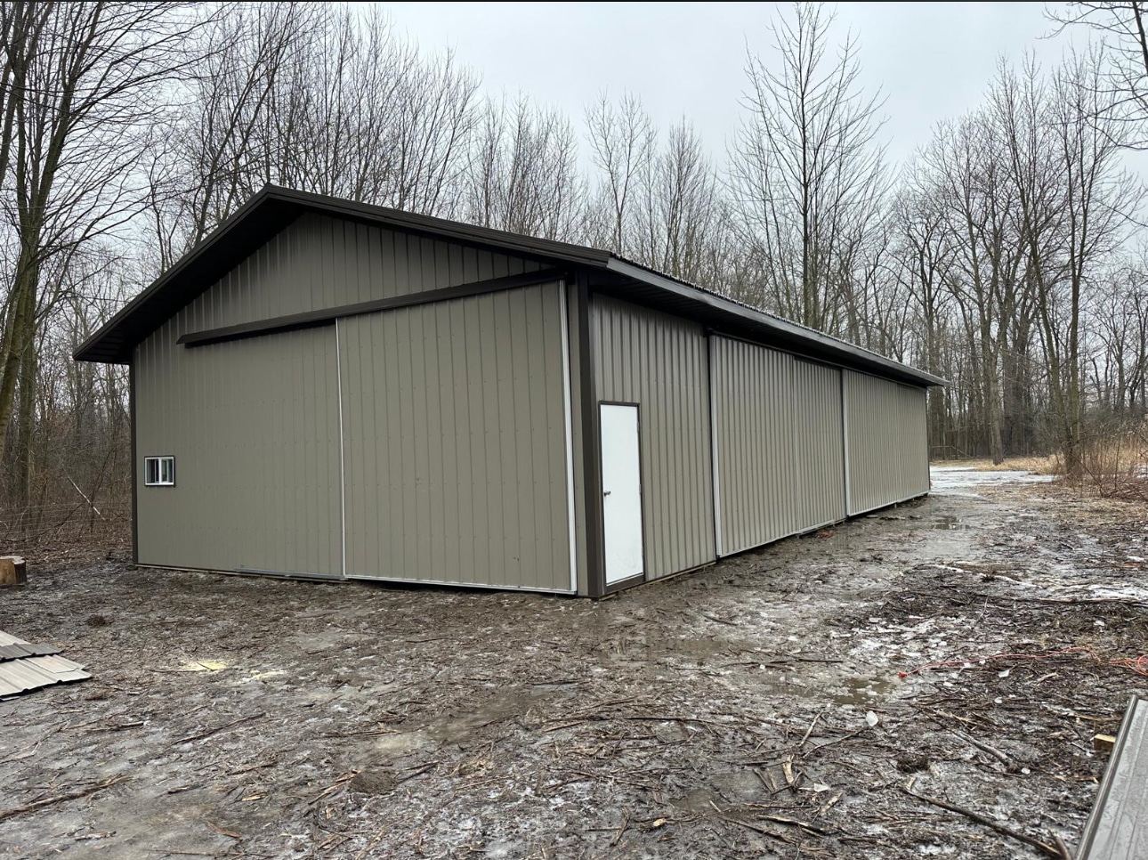 30x70 pole barn garage kit in Ypsilanti MI, built by CMT components