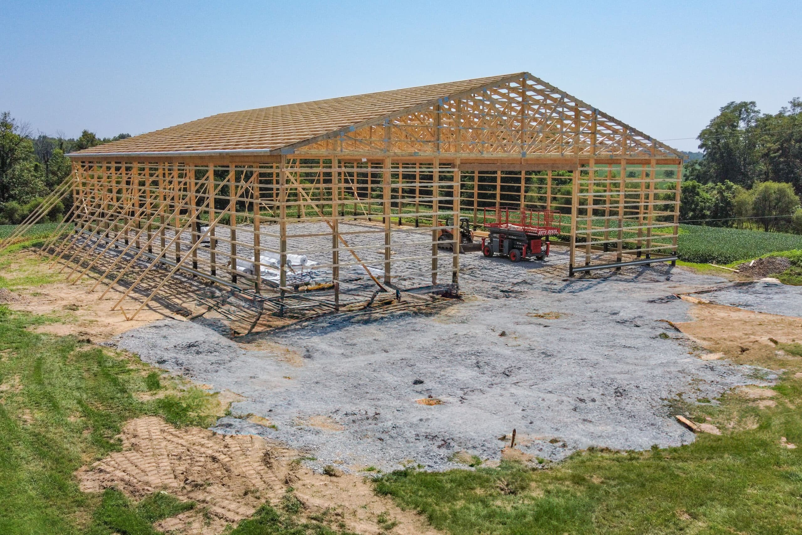 36x48 pole barn garage frame