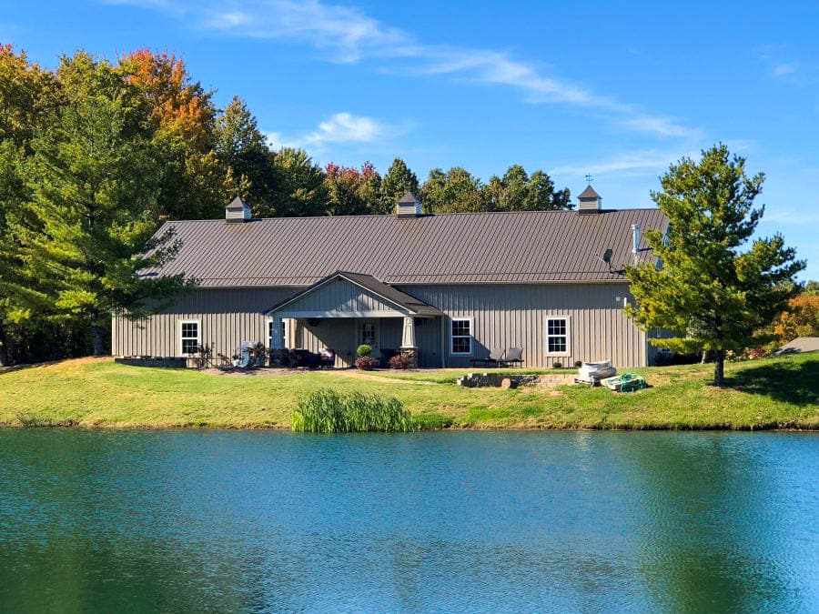 44x80 Garage Pole Barn Kit with Lake view