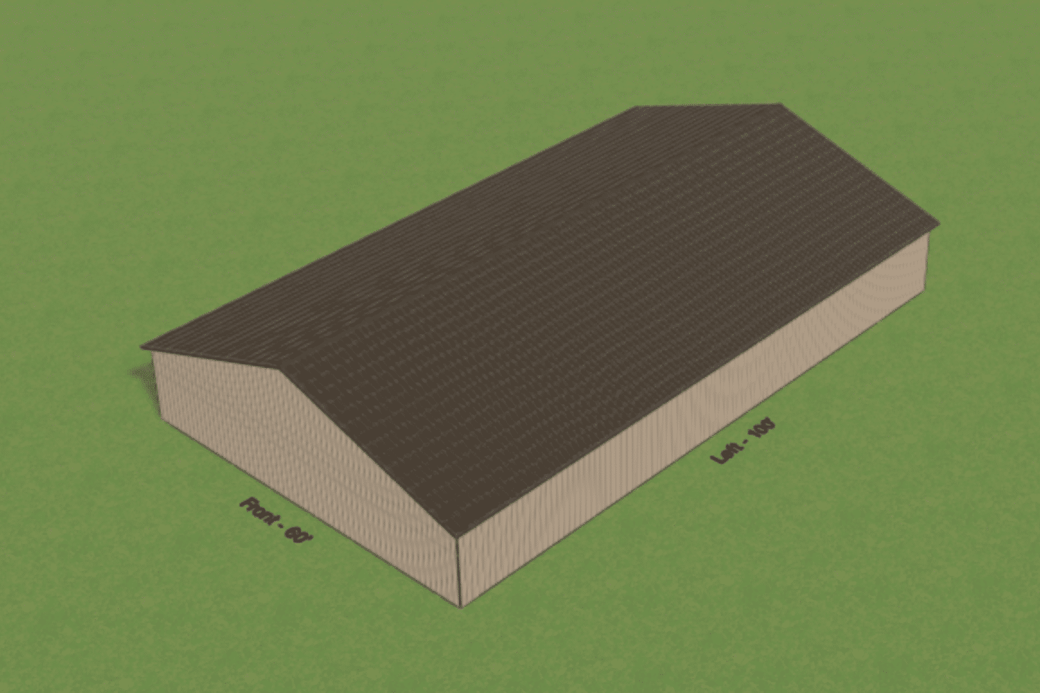 designable 60x100 agricultural pole barn kit on 3d builder