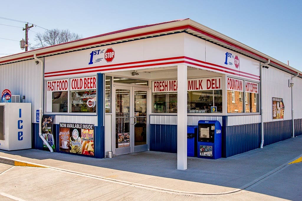 70x120 commercial pole barn storefront deli