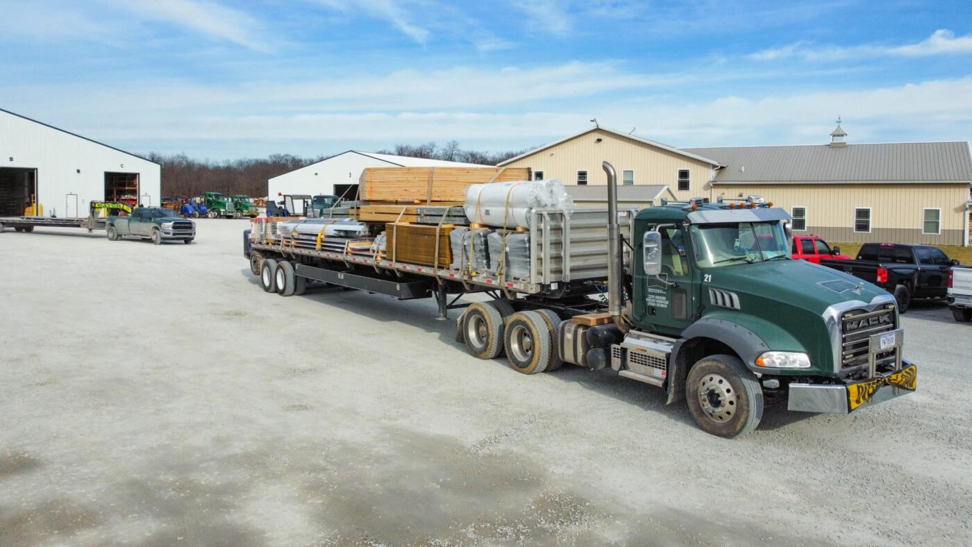 Delivery Truck For 30x80 Pole Barn Garage Kits