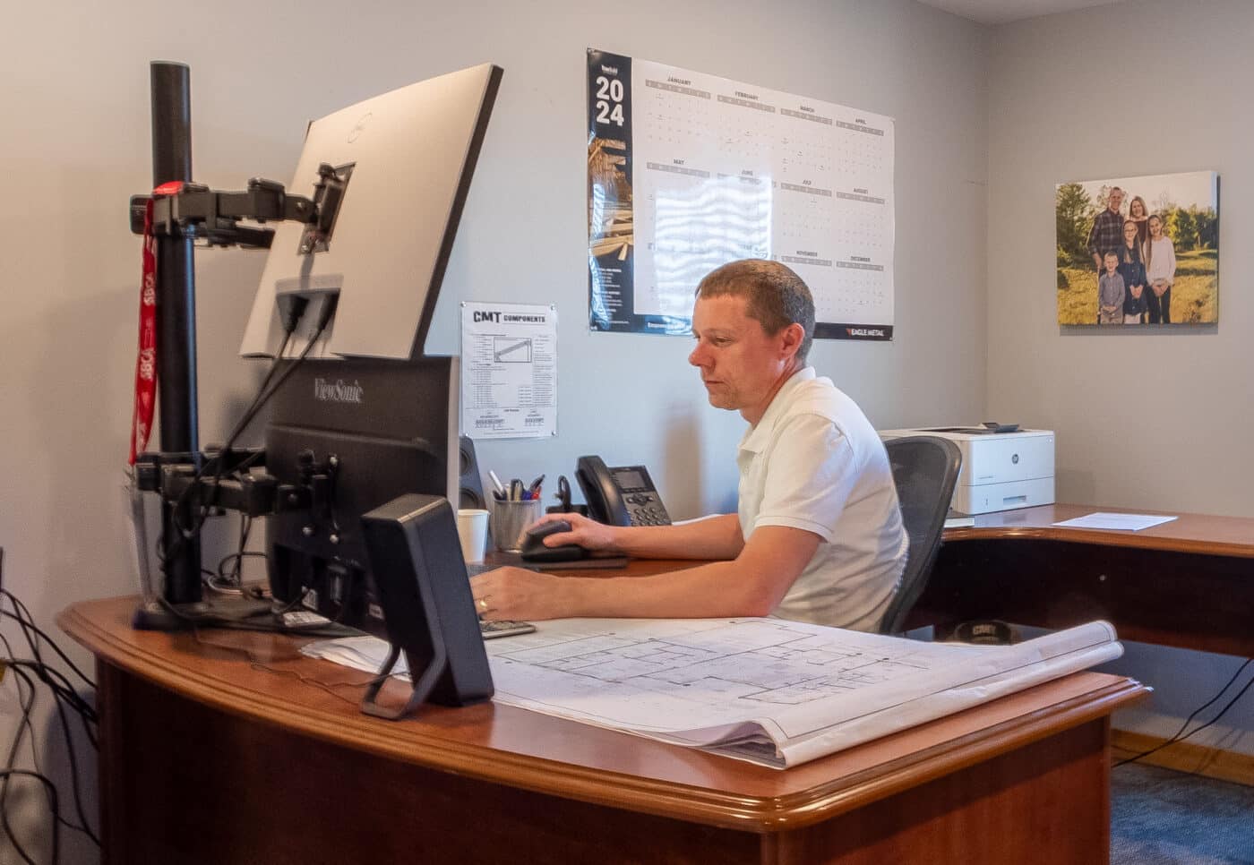Design of roof trusses at CMT in the office barndominium for sale in ohio