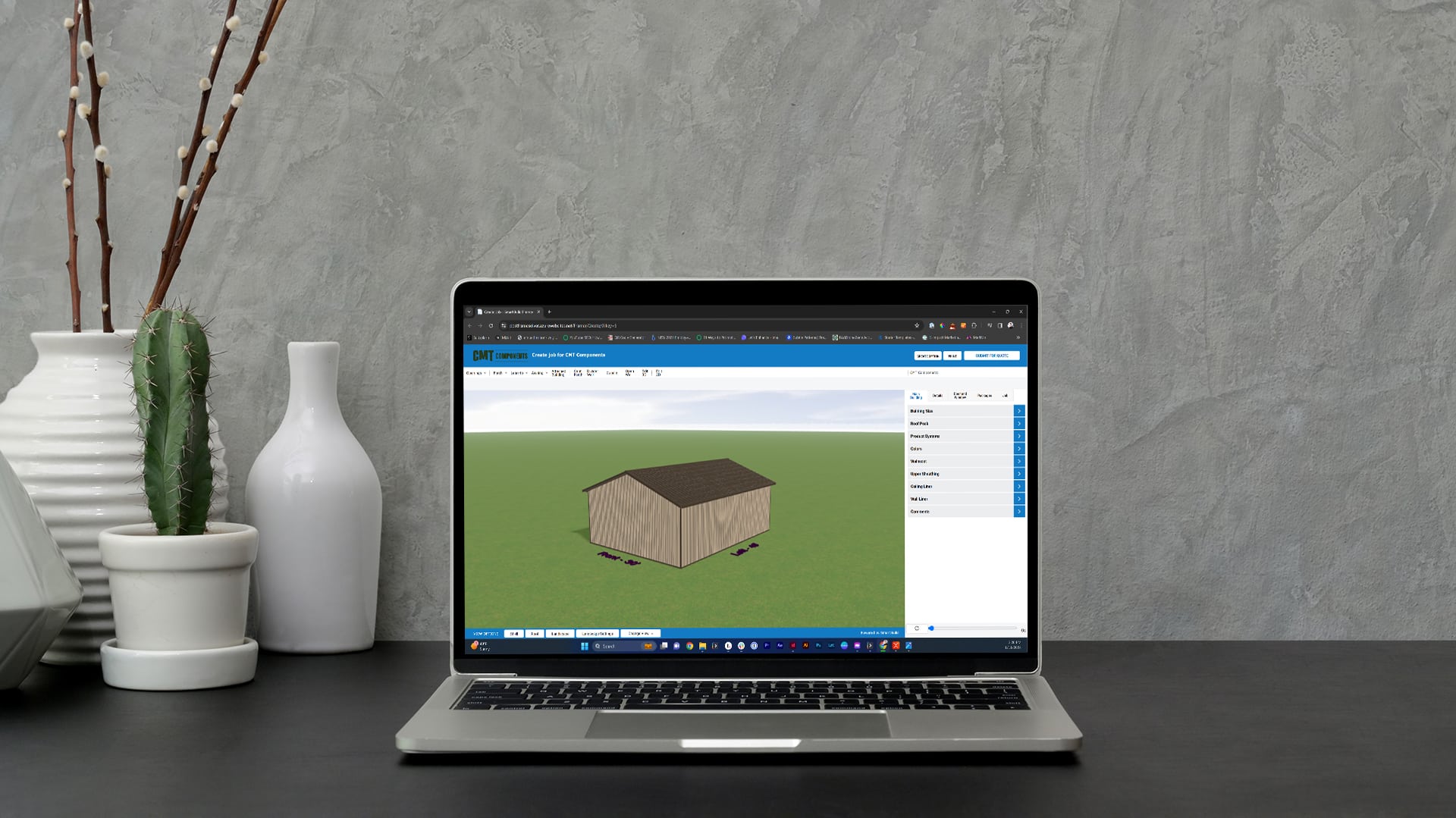a 40x64 agricultural pole barn being designed in 3D