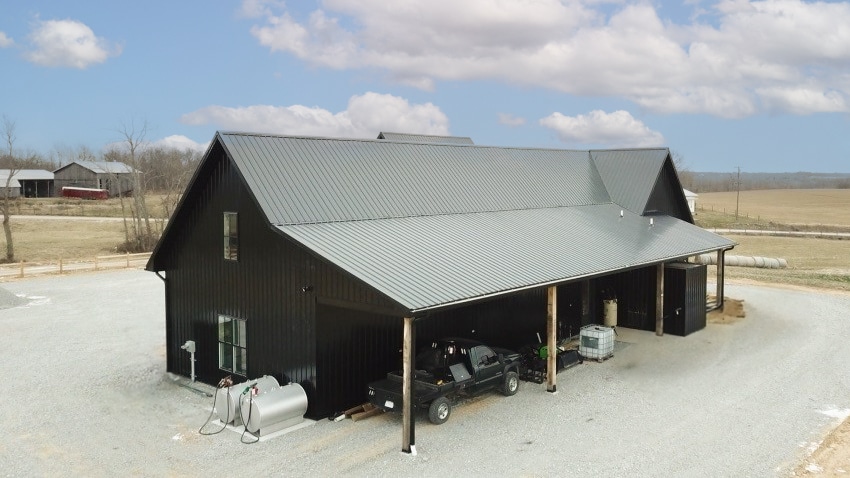 black 40x80 barndominium kits with overhang