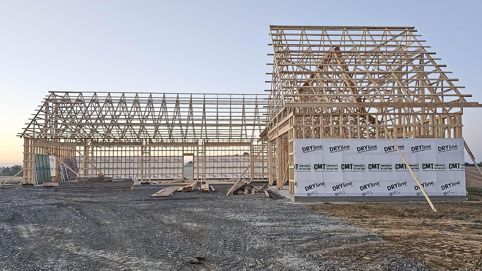 Exposed building frame on building under construction in Morrow OH