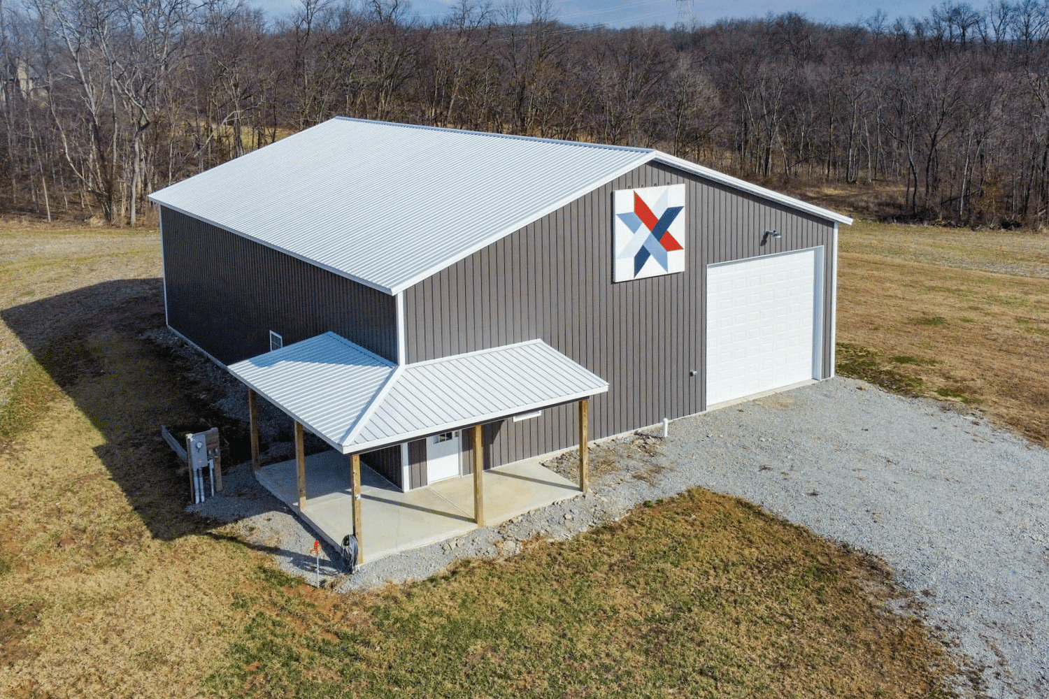 grey and white commercial pole barn kit in fairfield oh