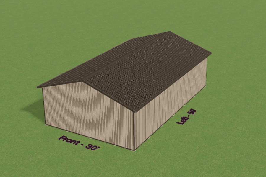 designing a 30x50 commercial pole barn in 3D