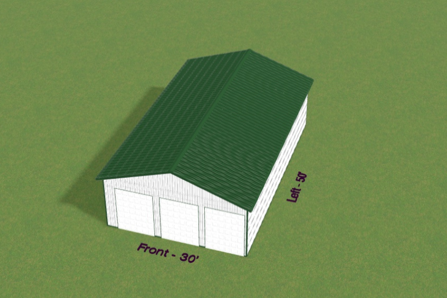 designing a 30x50 pole barn garage in 3D