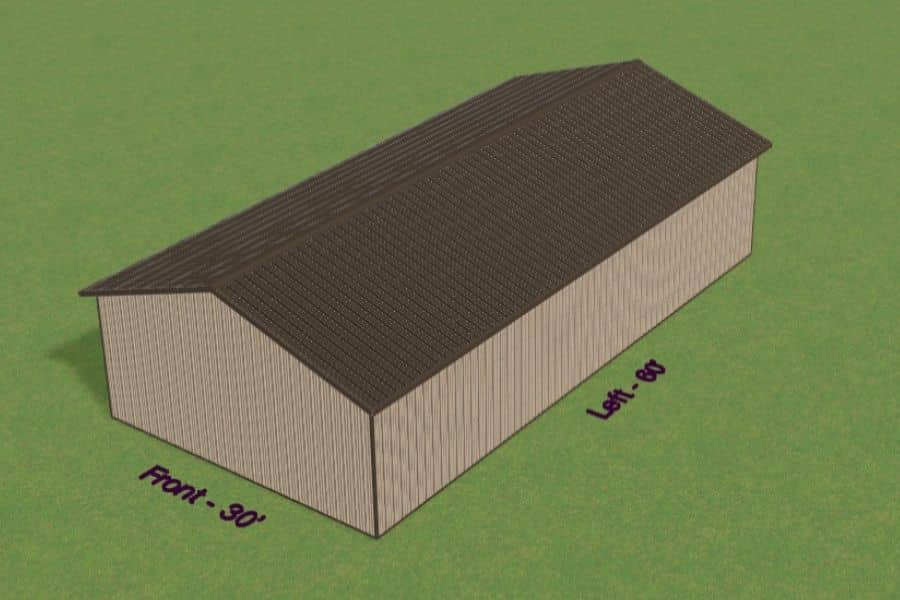 designing a 30x60 agricultural pole barn in 3D