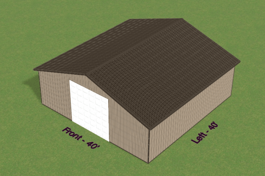 designing a 40x40 pole barn garage in 3D