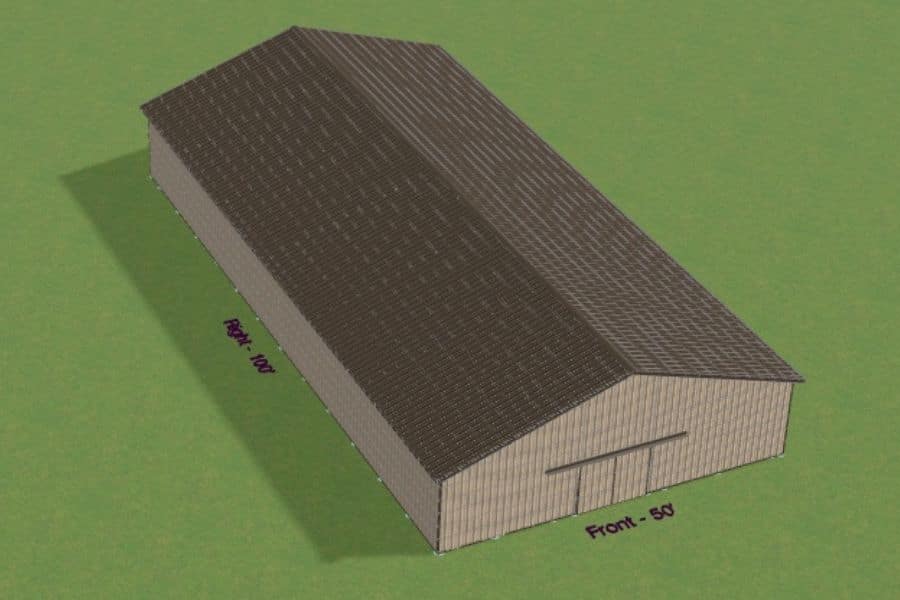 designing a 50x100 commercial pole barn in 3D