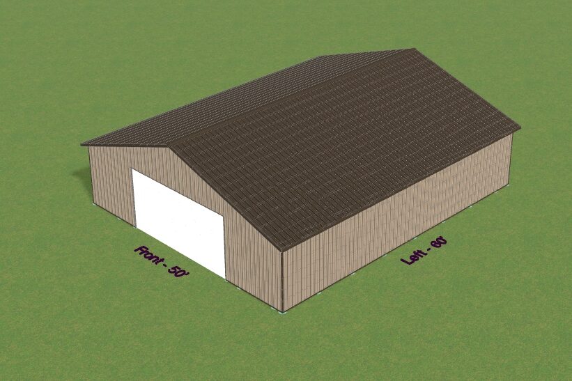 designing a 50x60 commercial pole barn in 3D