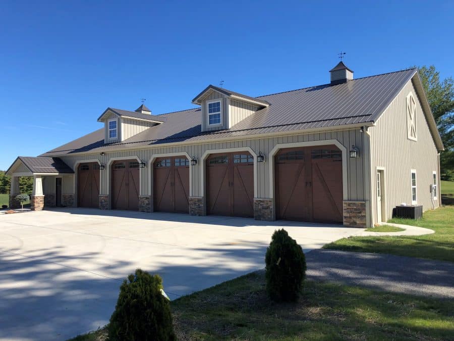 multiple 5 car garage pole barn kit in Richmond IN