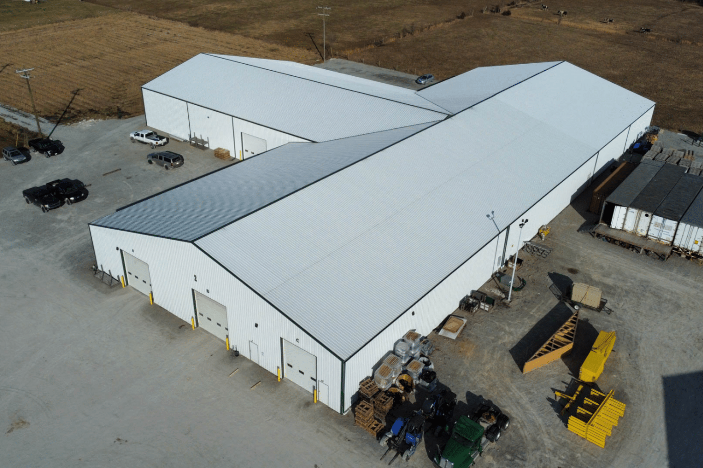 gray 60x90 commercial pole barn kit with garages