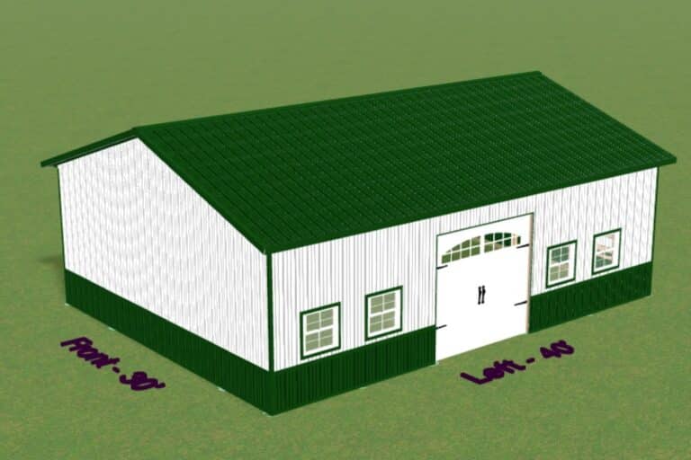 green and white pole barn pole barn color