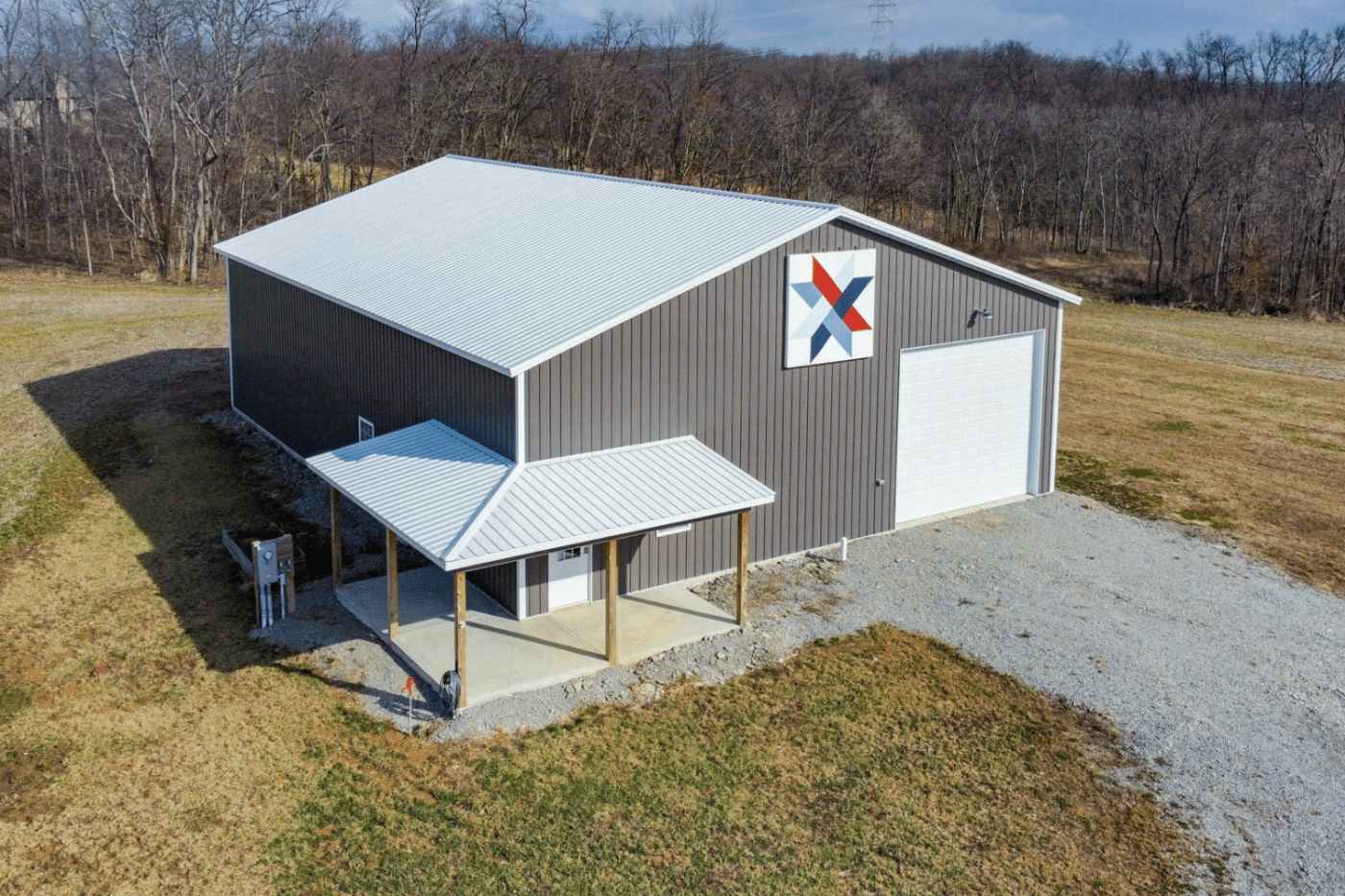 grey with garage 60x120 commercial pole barn in oh
