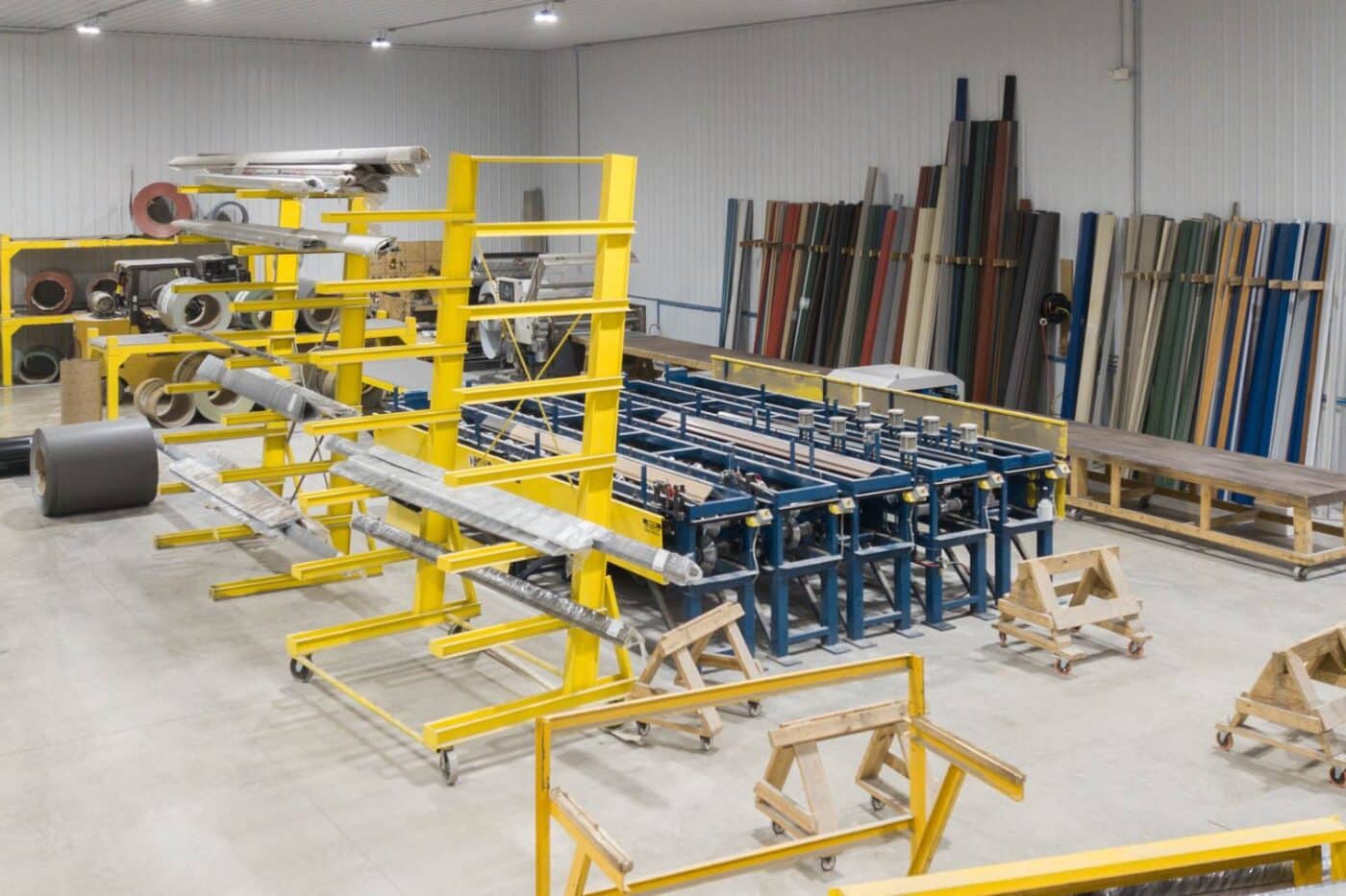 yellow and blue machines manufacturing metal panels in Vanceburg KY