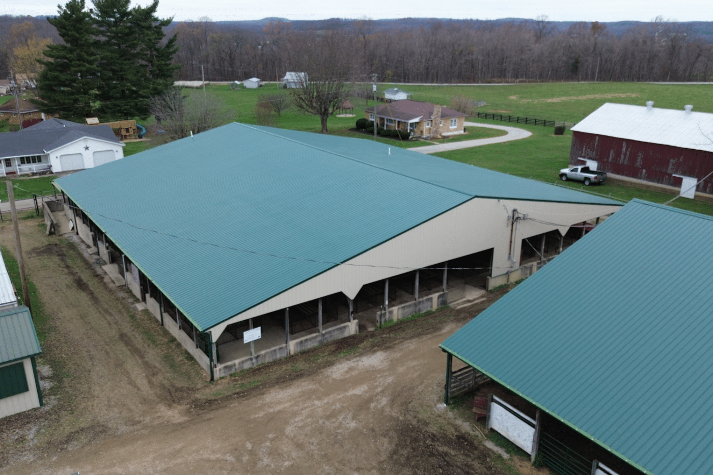 green metal roofing for 60x100 agricultural pole barn kit