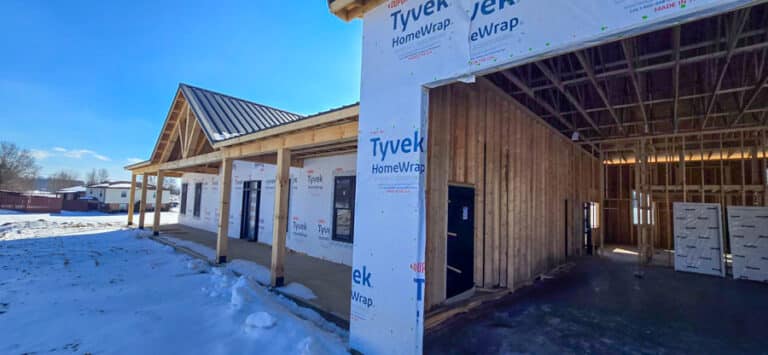 roof trusses and metal panels in west union oh on home with attached garage