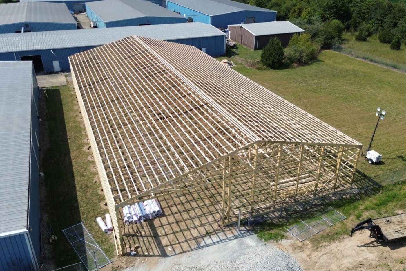 roof trusses for a 30x100 commercial pole barns
