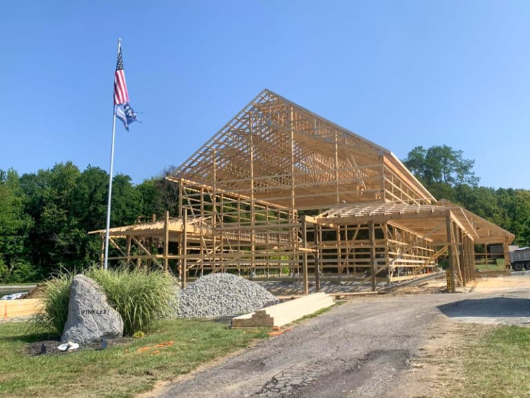 roof trusses for agricultural pole barn supplied by CMT Components