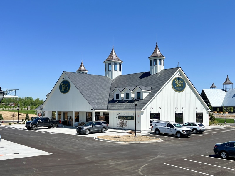 roof trusses supplied for commercial pole barn turned into the spear ridge general store