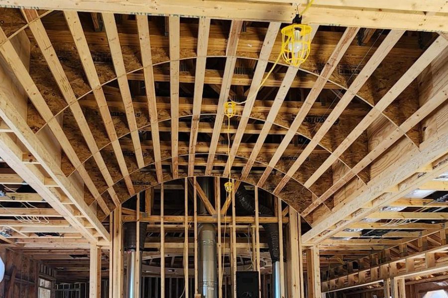 rounded wooden roof trusses in Cincinnati OH