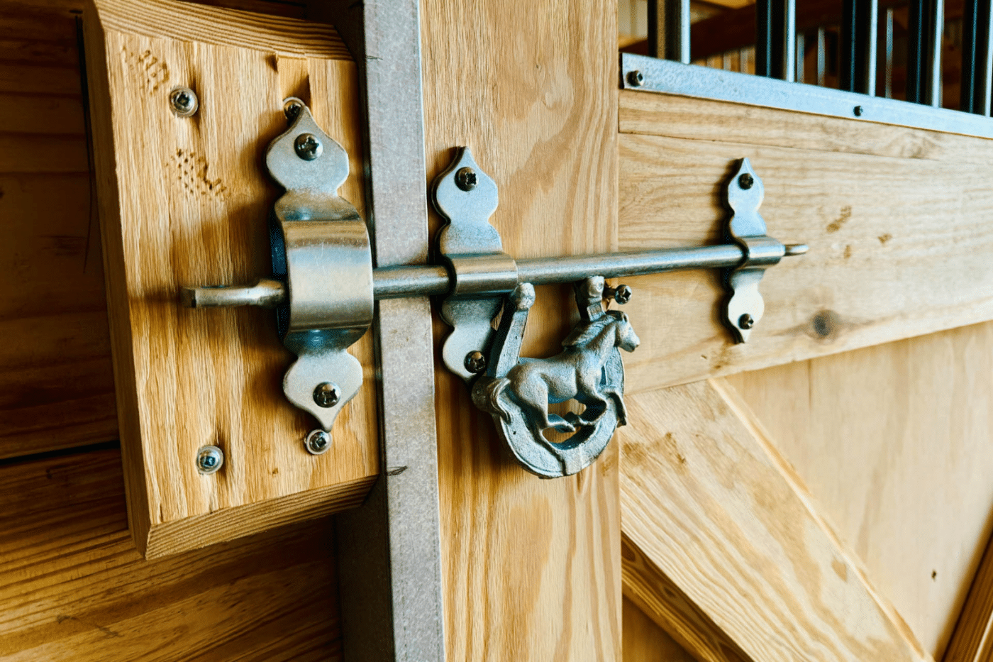 stall lock with horse for equestrian pole barn in ohio